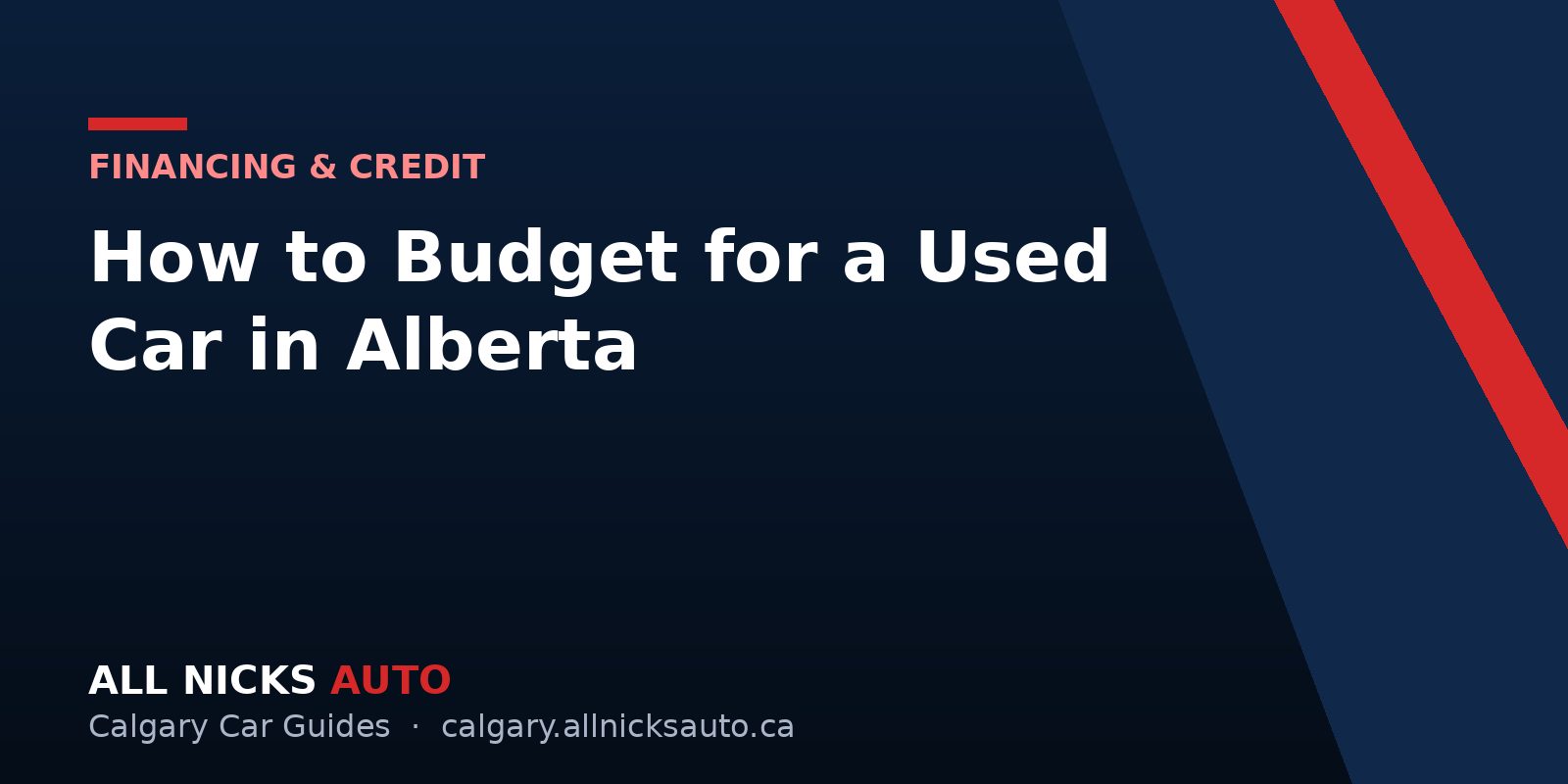 How to Budget for a Used Car in Alberta
