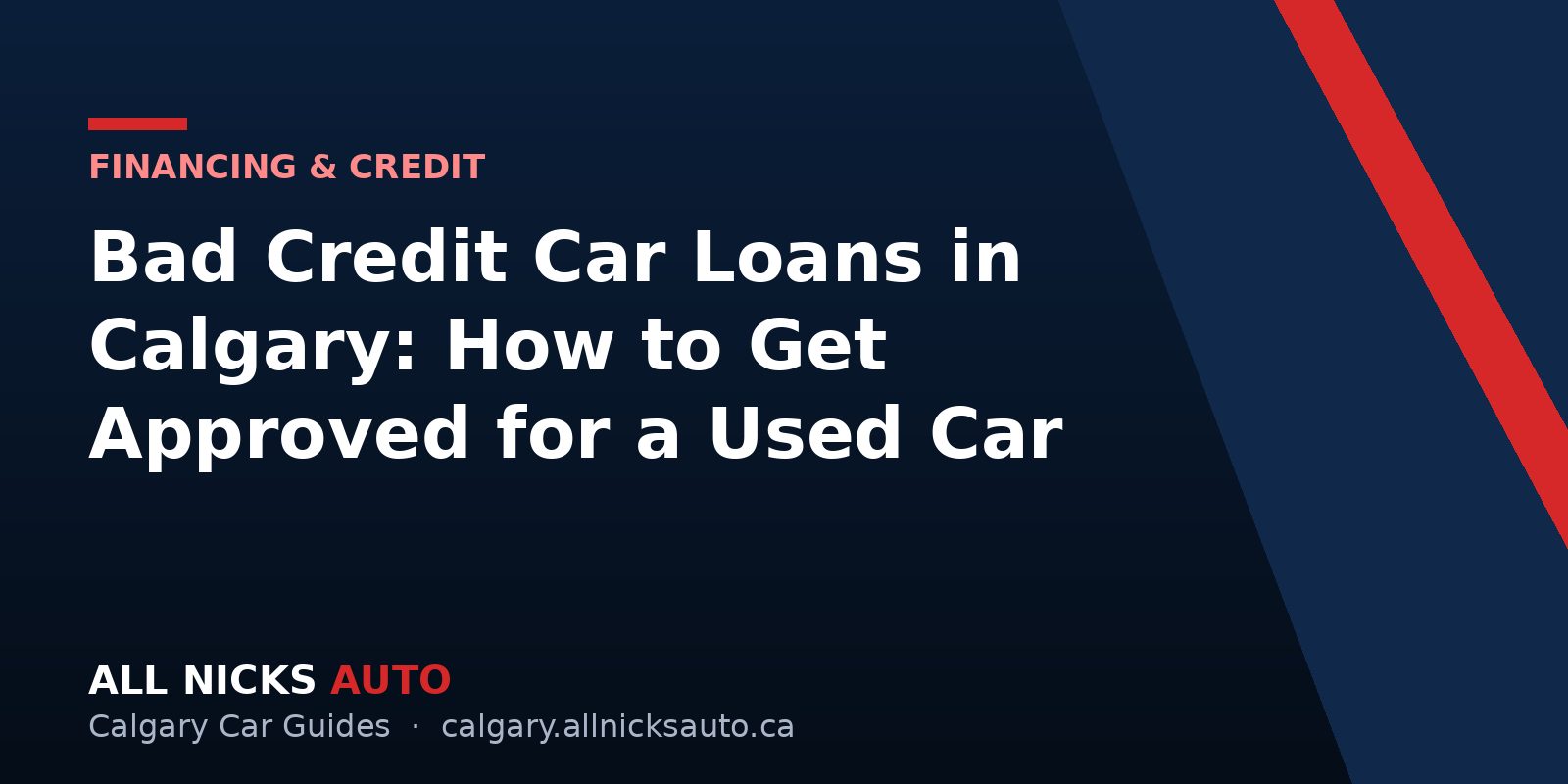 Bad Credit Car Loans in Calgary: How to Get Approved for a Used Car